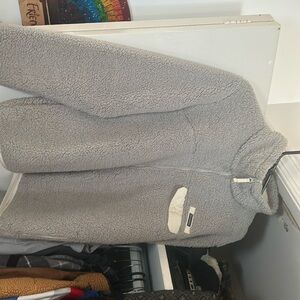 North face gray fluffy jacket